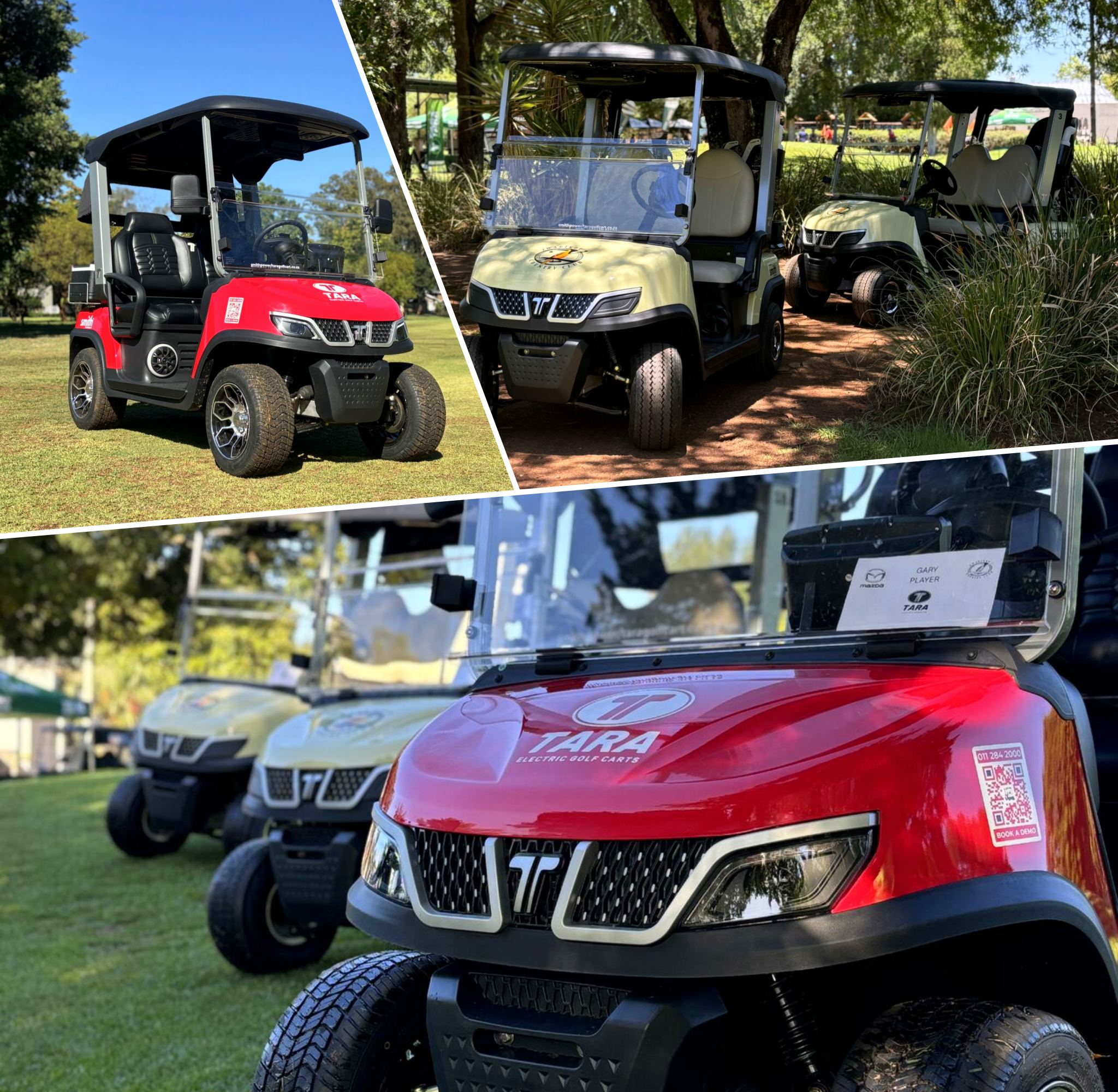 tara golf cart on golf course in South Africa